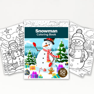 50 Winter Wonderland Snowman Printable Coloring Pages For Kids & Adults (INSTANT DOWNLOAD)