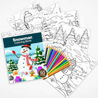 50 Winter Wonderland Snowman Printable Coloring Pages For Kids & Adults (INSTANT DOWNLOAD)