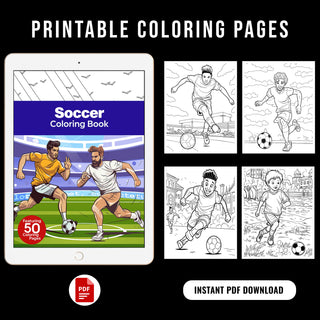 50 Ultimate Soccer Printable Coloring Pages For Kids & Adults (INSTANT DOWNLOAD)