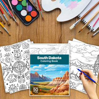 50 Best South Dakota Printable Coloring Pages For Adults & Kids (INSTANT DOWNLOAD)