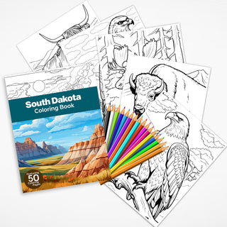 50 Best South Dakota Printable Coloring Pages For Adults & Kids (INSTANT DOWNLOAD)