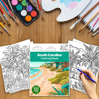 50 Amazing South Carolina Printable Coloring Pages For Adults & Kids (INSTANT DOWNLOAD)