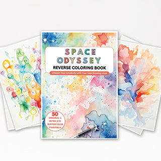 50 Space Odyssey Printable Reverse Coloring Pages For Kids And Adults [INSTANT DOWNLOAD]