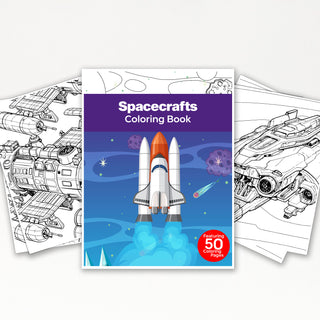 50 Dynamic Spacecraft Printable Coloring Pages For Kids & Adults (INSTANT DOWNLOAD)