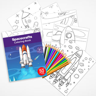 50 Dynamic Spacecraft Printable Coloring Pages For Kids & Adults (INSTANT DOWNLOAD)