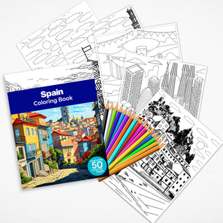 50 Fascinating Spain Printable Coloring Pages For Kids & Adults (INSTANT DOWNLOAD)