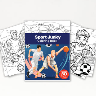 50 Sport Junky Printable Coloring Pages For Kids & Adults (INSTANT DOWNLOAD)