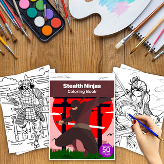 50 Thrilling Ninjas Printable Coloring Pages For Kids & Adults (INSTANT DOWNLOAD)