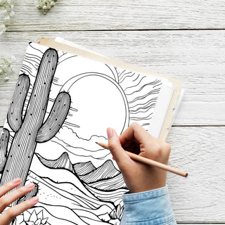 50 Sun-Loving Cactus Printable Coloring Pages For Kids & Adults (INSTANT DOWNLOAD)