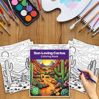 50 Sun-Loving Cactus Printable Coloring Pages For Kids & Adults (INSTANT DOWNLOAD)