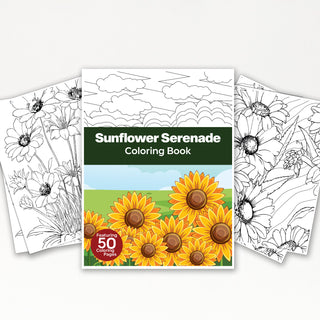 50 Sunflower Serenade Printable Coloring Pages For Kids & Adults (INSTANT DOWNLOAD)