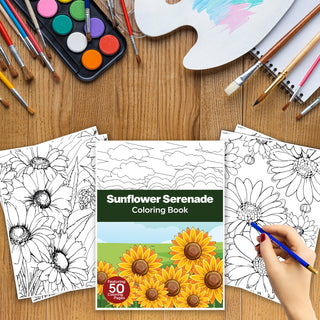 50 Sunflower Serenade Printable Coloring Pages For Kids & Adults (INSTANT DOWNLOAD)