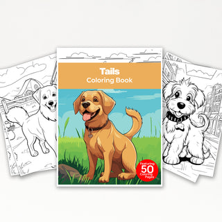 50 Whimsical Tails Printable Coloring Pages For Kids & Adults (INSTANT DOWNLOAD)