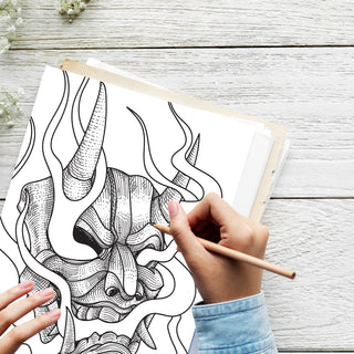 50 Tattoo Artistry Printable Coloring Pages For Adults (INSTANT DOWNLOAD)