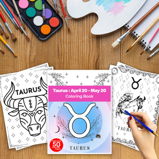 50 Powerful Taurus Printable Coloring Pages For Kids & Adults (INSTANT DOWNLOAD)