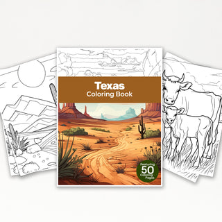 50 Amazing Texas Printable Coloring Pages For Kids & Adults (INSTANT DOWNLOAD)