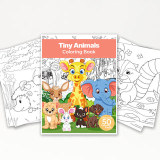 50 Adorable Tiny Animals Printable Coloring Pages For Kids & Adults (INSTANT DOWNLOAD)