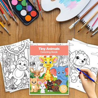 50 Adorable Tiny Animals Printable Coloring Pages For Kids & Adults (INSTANT DOWNLOAD)