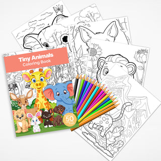 50 Adorable Tiny Animals Printable Coloring Pages For Kids & Adults (INSTANT DOWNLOAD)