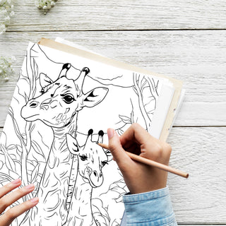 50 Towering Giraffe Printable Coloring Pages For Kids & Adults (INSTANT DOWNLOAD)
