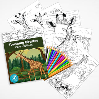 50 Towering Giraffe Printable Coloring Pages For Kids & Adults (INSTANT DOWNLOAD)
