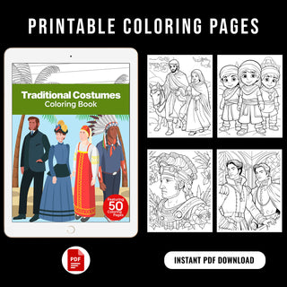 50 Fashionista's Outfit Printable Coloring Pages For Kids & Adults (INSTANT DOWNLOAD)