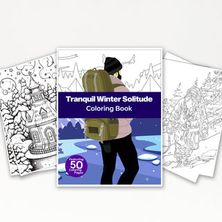 50 Tranquil Winter Solitude Printable Coloring Pages For Kids & Adults (INSTANT DOWNLOAD)