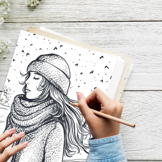 50 Tranquil Winter Solitude Printable Coloring Pages For Kids & Adults (INSTANT DOWNLOAD)