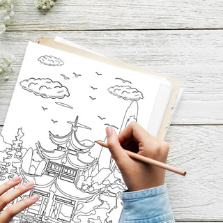 50 Tranquil Zen Garden Printable Coloring Pages For Kids & Adults (INSTANT DOWNLOAD)