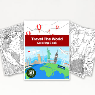 50 Wanderlust Travel Printable Coloring Pages For Kids & Adults (INSTANT DOWNLOAD)