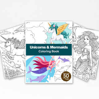 50 Magical Mermaid Printable Coloring Pages For Kids & Adults (INSTANT DOWNLOAD)