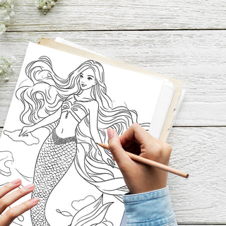 50 Magical Mermaid Printable Coloring Pages For Kids & Adults (INSTANT DOWNLOAD)