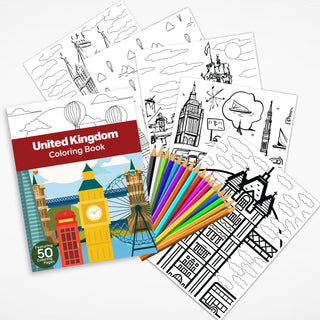 50 Amazing UK Printable Coloring Pages For Kids & Adults (INSTANT DOWNLOAD)