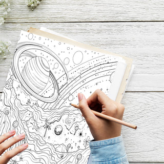 50 Universe Exploration Printable Coloring Pages For Kids & Adults (INSTANT DOWNLOAD)