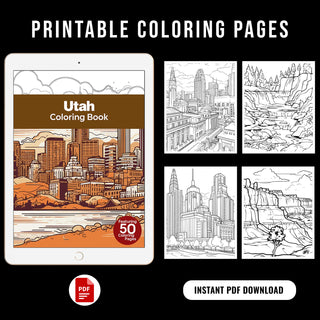 50 Fantastic Utah Printable Coloring Pages For Kids & Adults (INSTANT DOWNLOAD)