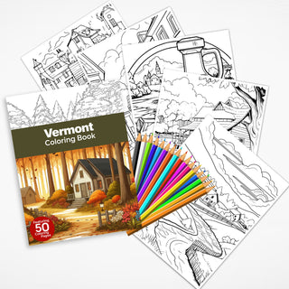 50 Best Vermont Printable Coloring Pages For Kids & Adults (INSTANT DOWNLOAD)