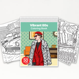 50 Vibrant 80s Printable Coloring Pages For Kids & Adults (INSTANT DOWNLOAD)