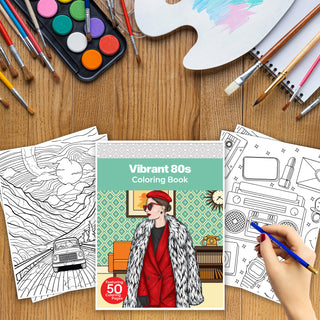 50 Vibrant 80s Printable Coloring Pages For Kids & Adults (INSTANT DOWNLOAD)