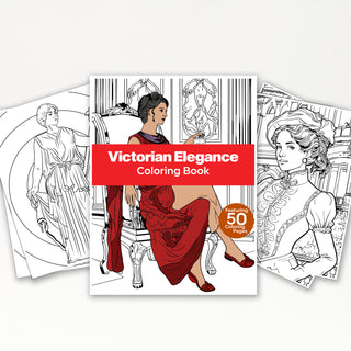 50 Victorian Elegance Printable Coloring Pages For Kids & Adults (INSTANT DOWNLOAD)