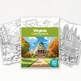 50 Amazing Virginia Printable Coloring Pages For Kids & Adults (INSTANT DOWNLOAD)