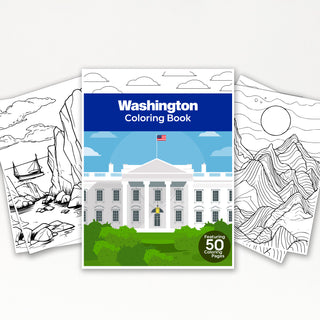 50 Amazing Washington Printable Coloring Pages For Kids & Adults (INSTANT DOWNLOAD)