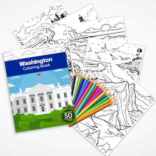 50 Amazing Washington Printable Coloring Pages For Kids & Adults (INSTANT DOWNLOAD)