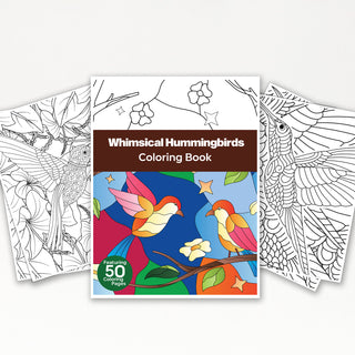 50 Whimsical Hummingbirds Printable Coloring Pages For Kids And Adults (INSTANT DOWNLOAD)