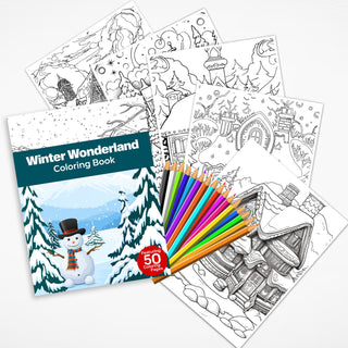 50 Winter Wonderland Printable Coloring Pages For Kids & Adults (INSTANT DOWNLOAD)