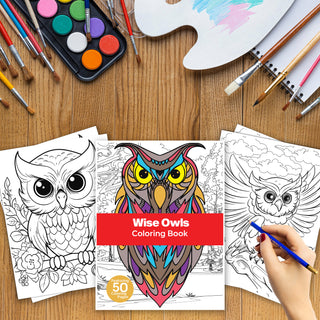 50 Wise Owl Printable Coloring Pages For Kids & Adults (INSTANT DOWNLOAD)
