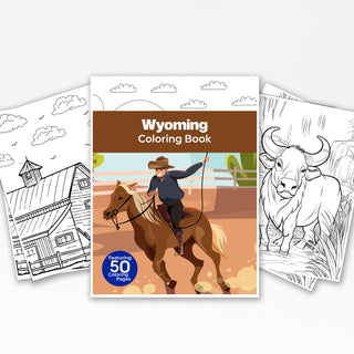 50 Amazing Wyoming Printable Coloring Pages For Kids & Adults (INSTANT DOWNLOAD)