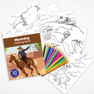 50 Amazing Wyoming Printable Coloring Pages For Kids & Adults (INSTANT DOWNLOAD)