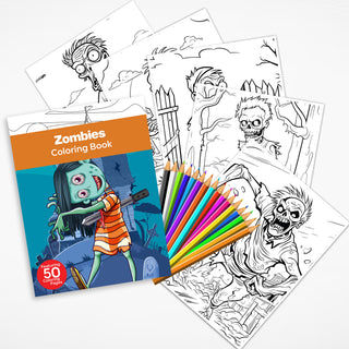 50 Thrilling Zombie Printable Coloring Pages For Kids & Adults (INSTANT DOWNLOAD)