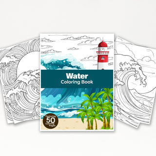 50 Serene Water Printable Coloring Pages For Kids & Adults (INSTANT DOWNLOAD)