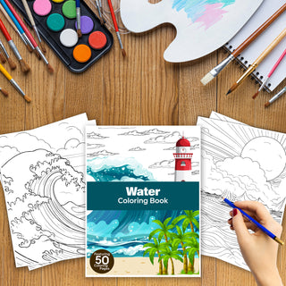 50 Serene Water Printable Coloring Pages For Kids & Adults (INSTANT DOWNLOAD)